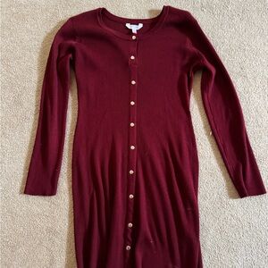 No Boundaries Burgundy Cardigan Sweater dress